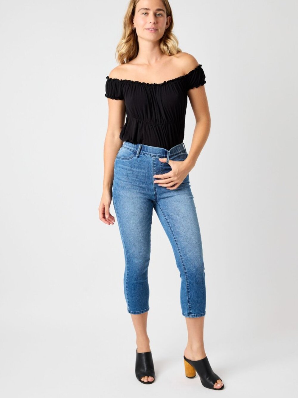 Judy Blue High Waist Cool Denim Pull On Capri